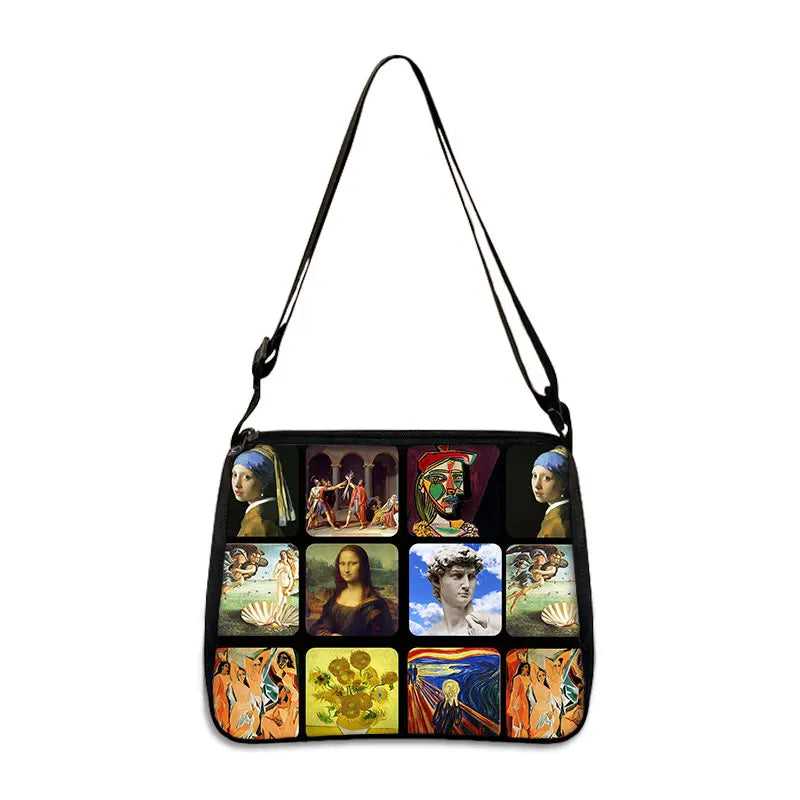 Van Gogh Art Famous Paintings Handbag Women Shoulder Bags Oil Painting Starr Night / Mona Lisa Shopping Bag Canvas Tote Bags