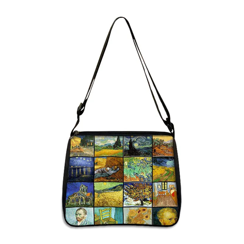 Van Gogh Art Famous Paintings Handbag Women Shoulder Bags Oil Painting Starr Night / Mona Lisa Shopping Bag Canvas Tote Bags