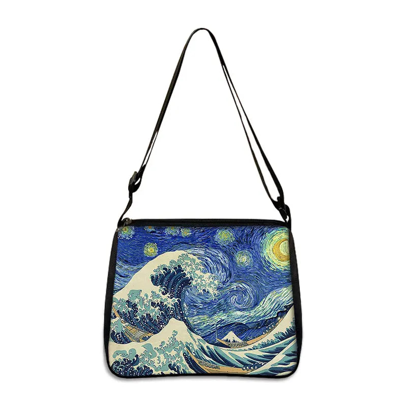 Van Gogh Art Famous Paintings Handbag Women Shoulder Bags Oil Painting Starr Night / Mona Lisa Shopping Bag Canvas Tote Bags