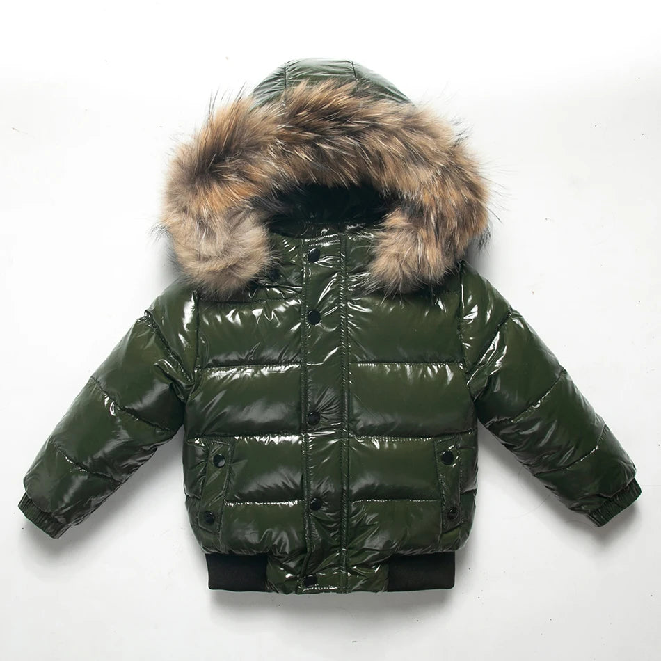 Black Winter Jacket Parka For Boys Winter Coat 90% Down Girls Jackets Children's Clothing Snow Wear Kids Outerwear Boy Clothes