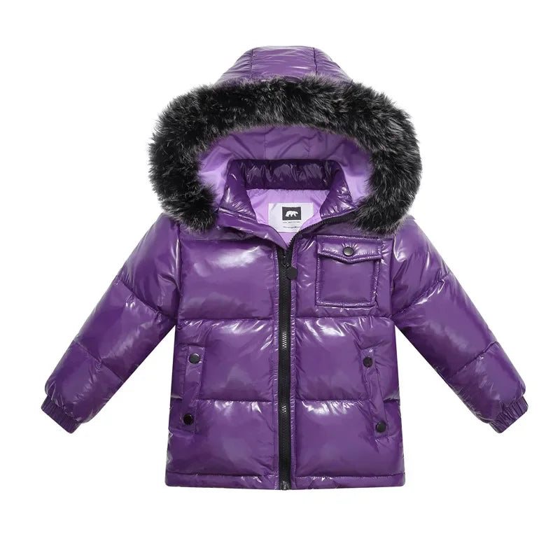 Black Winter Jacket Parka For Boys Winter Coat 90% Down Girls Jackets Children's Clothing Snow Wear Kids Outerwear Boy Clothes