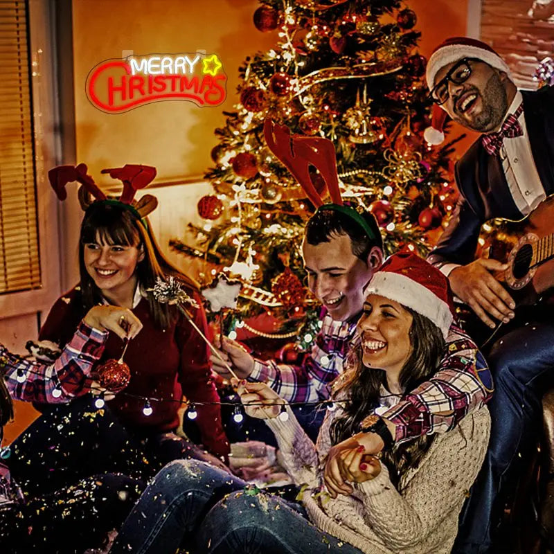 Merry Christmas Neon Sign Acrylic LED Neon Lights For Home Bedroom Party Club Bar Wall Decor Lamps Christmas Decor Neon Lights