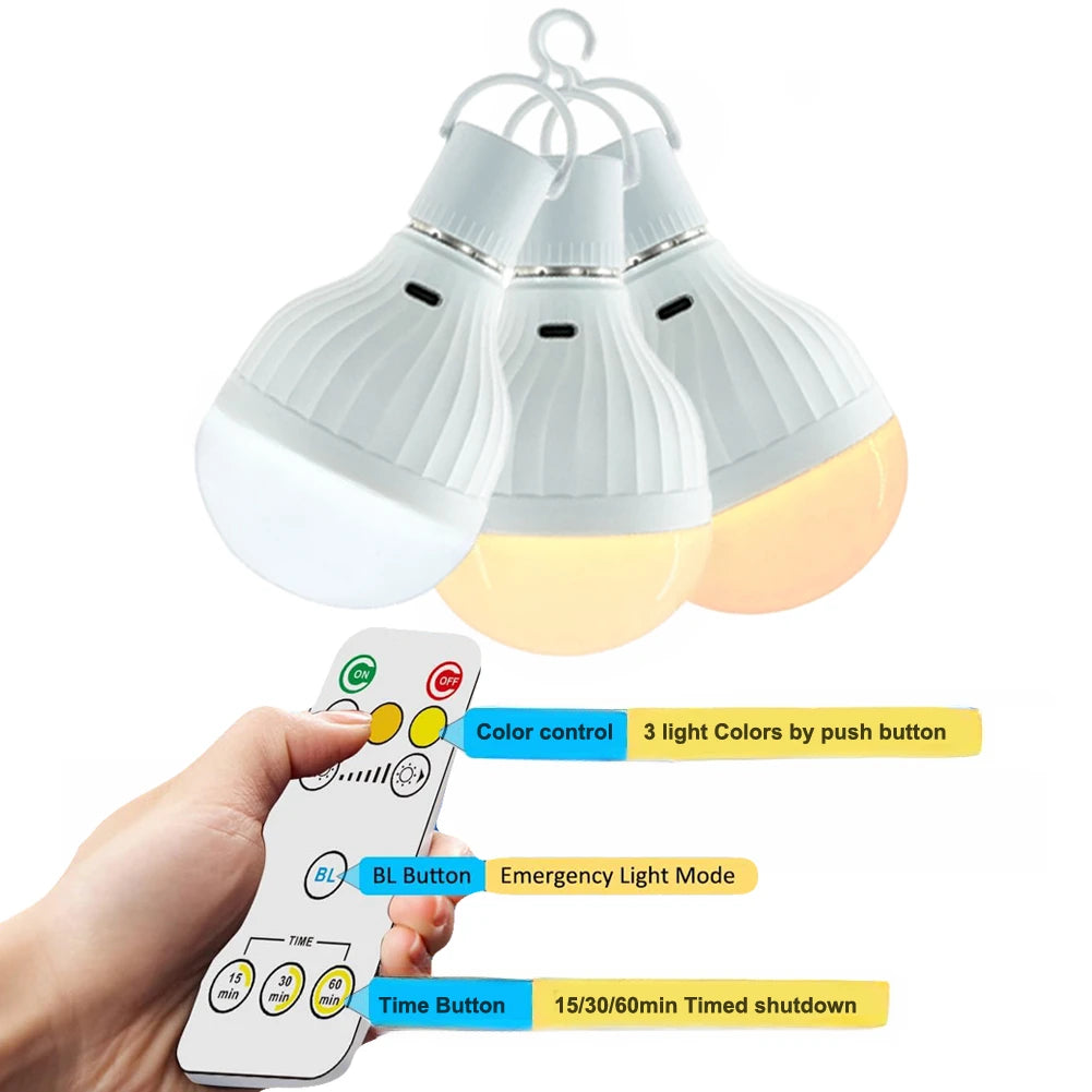 Smart 7W E27 B22 LED 220V Bulb Rechargeable Dimmable Emergency LED Lamp Camping Wireless Light bulb For Home IR Remote Control