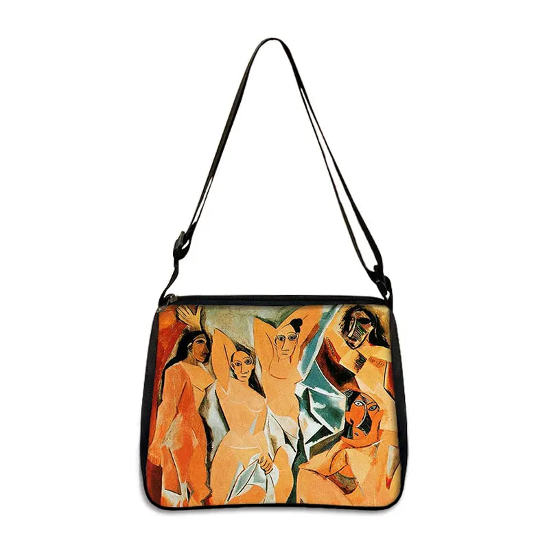 Van Gogh Art Famous Paintings Handbag Women Shoulder Bags Oil Painting Starr Night / Mona Lisa Shopping Bag Canvas Tote Bags