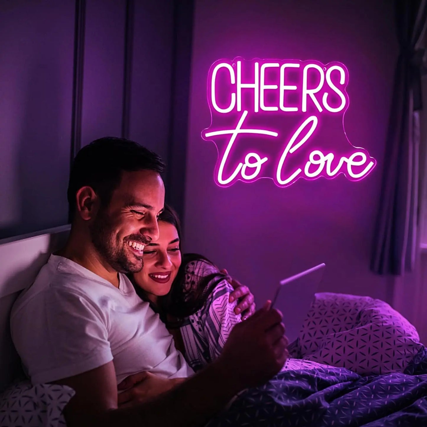 Cheers to Love Neon Signs Cheers Neon Lights Wedding Neon Signs USB Powered LED Neon Signs for Christmas Wedding Birthday Enga