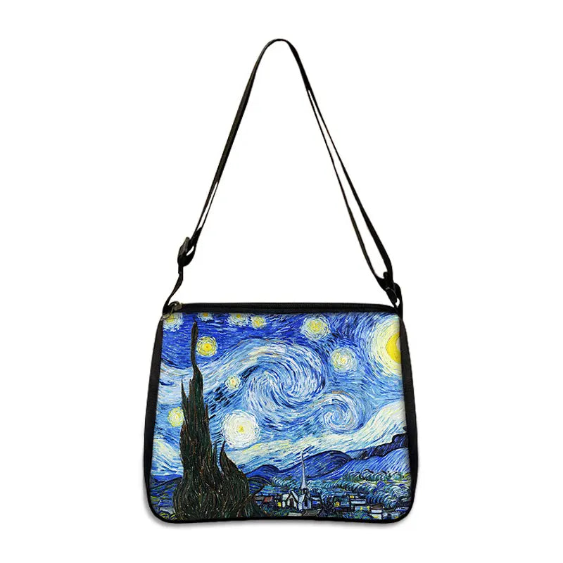 Van Gogh Art Famous Paintings Handbag Women Shoulder Bags Oil Painting Starr Night / Mona Lisa Shopping Bag Canvas Tote Bags