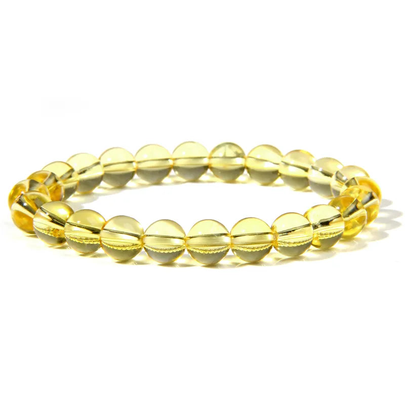 High Quality Citrines Beads Bracelet For Women Men AAA Grade Yellow Quartz Crystal Stone Bracelet 6 8 MM Stretch Bangles Jewelry