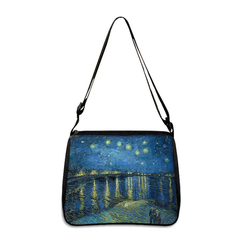 Van Gogh Art Famous Paintings Handbag Women Shoulder Bags Oil Painting Starr Night / Mona Lisa Shopping Bag Canvas Tote Bags