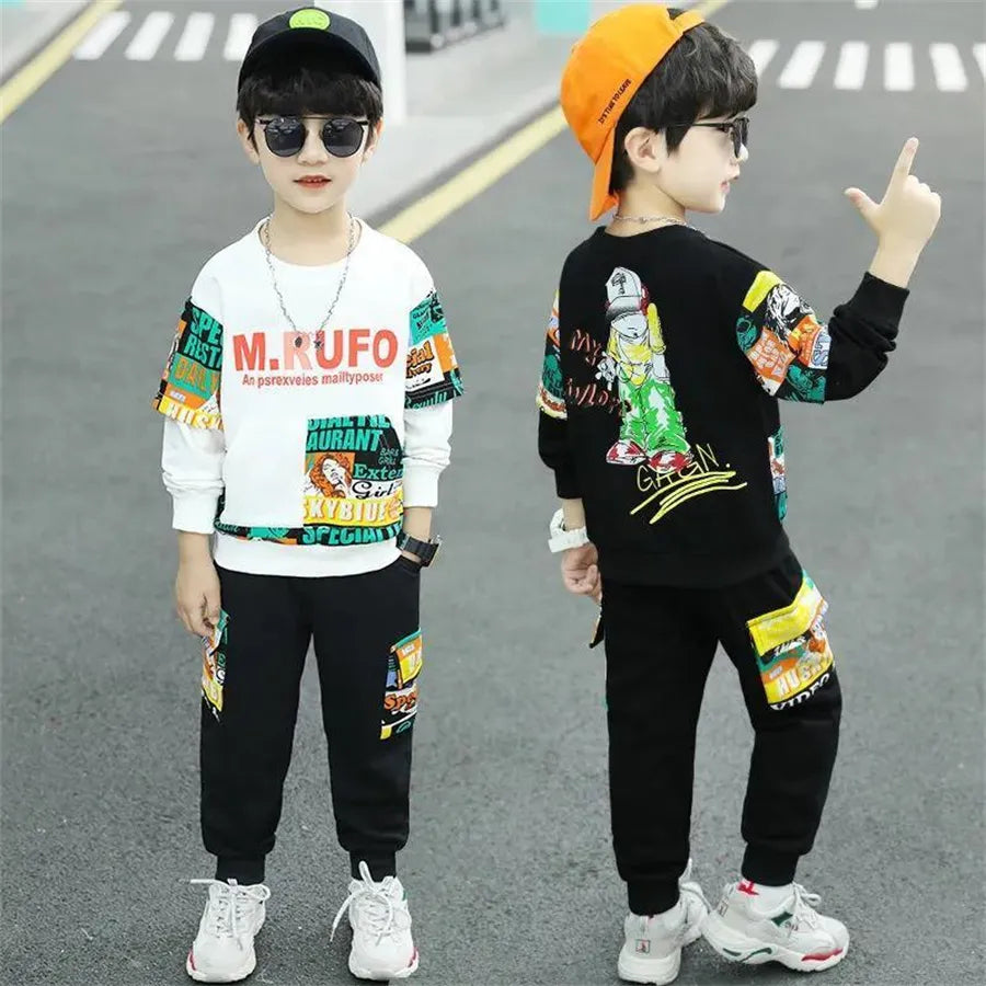Children's wear suit spring autumn clothing Set boys clothes children Tracksuit long sleeved Toddler Kids sport Suit clothes Set