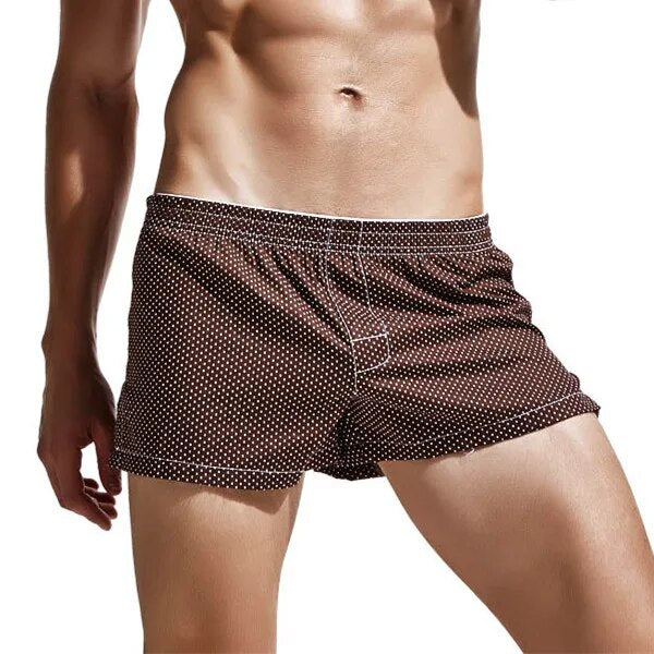 Men's Underwear Boxers Cotton Underpants High Quality Male Panties Boxer Shorts Plaid Point Comfortable Lounge Loose Underwears