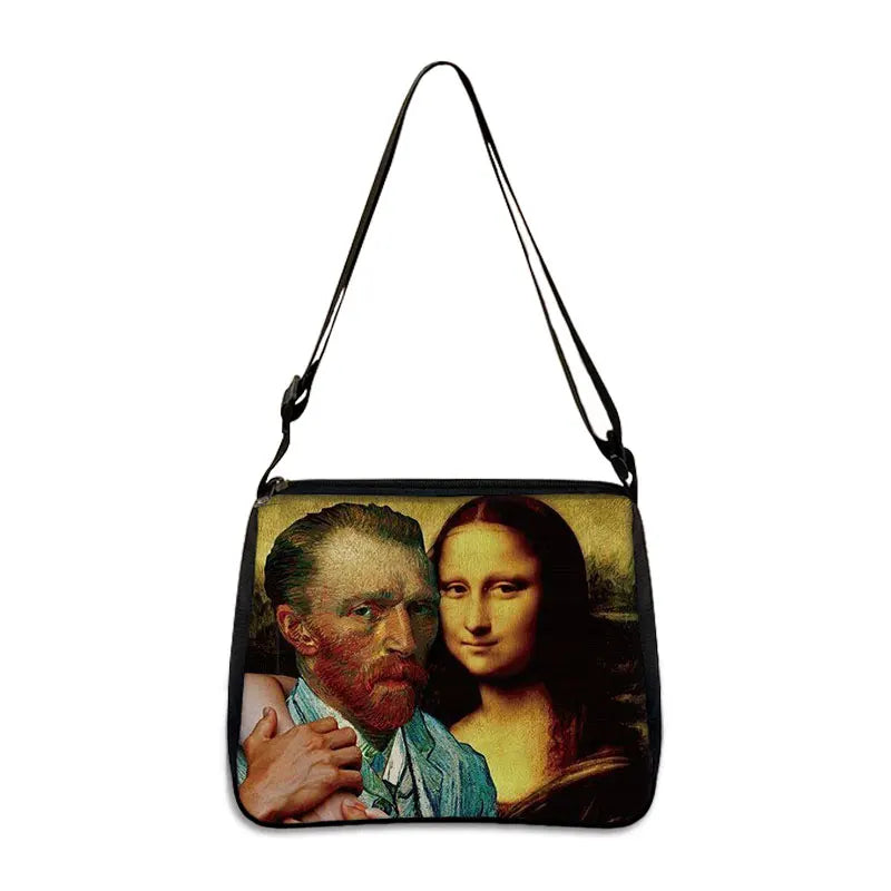 Van Gogh Art Famous Paintings Handbag Women Shoulder Bags Oil Painting Starr Night / Mona Lisa Shopping Bag Canvas Tote Bags