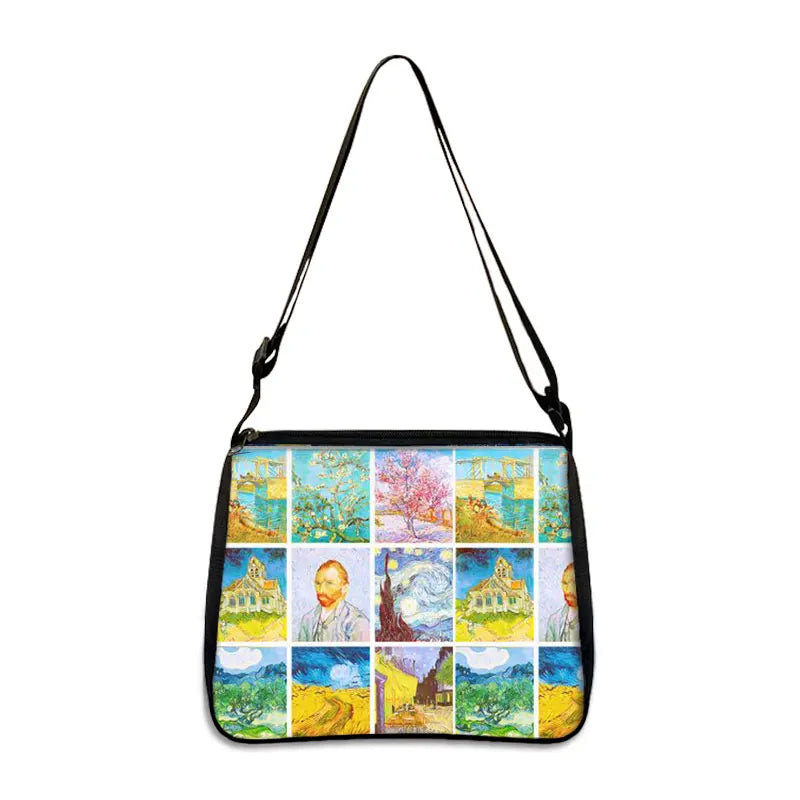 Van Gogh Art Famous Paintings Handbag Women Shoulder Bags Oil Painting Starr Night / Mona Lisa Shopping Bag Canvas Tote Bags