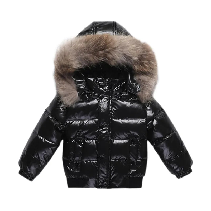Black Winter Jacket Parka For Boys Winter Coat 90% Down Girls Jackets Children's Clothing Snow Wear Kids Outerwear Boy Clothes