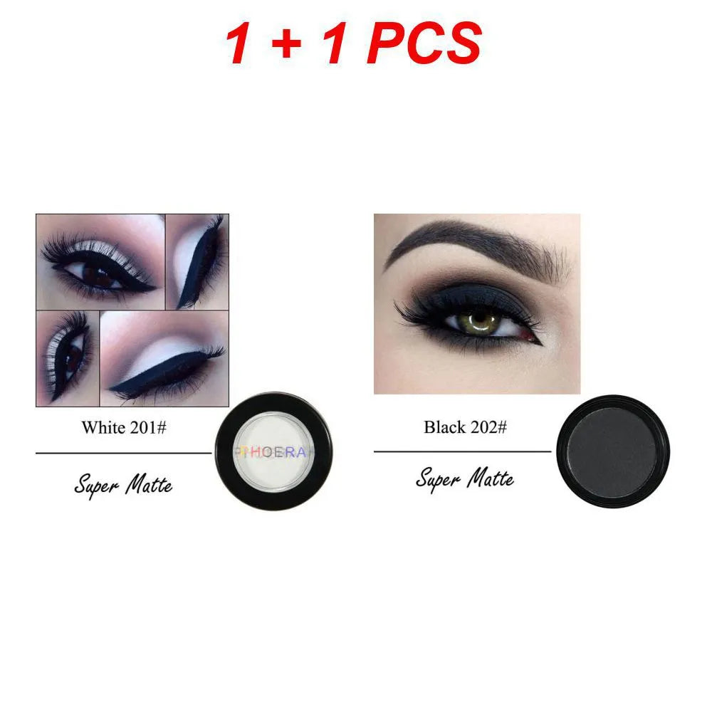 PHOERA Matte 12 Colors Eye Shadow Powder Easy To Color Single Eyeshadow Palette Long-lasting Beauty Eye Makeup Cosmetics TSLM1