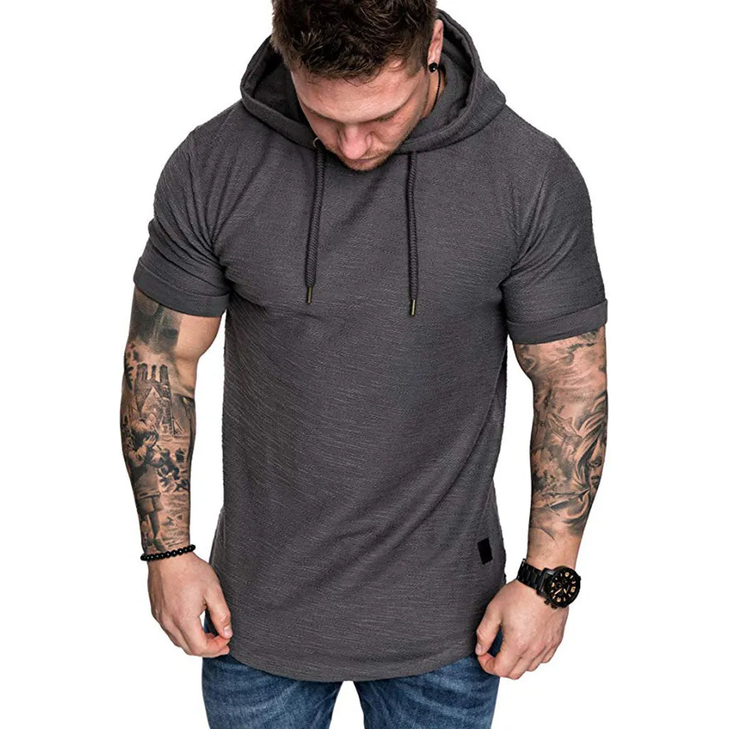 MRMT 2023 Brand New Mens Hoodies Sweatshirts Short Sleeve Men Hoodies Sweatshirt Casual Solid Color Man hoody For Male Hooded