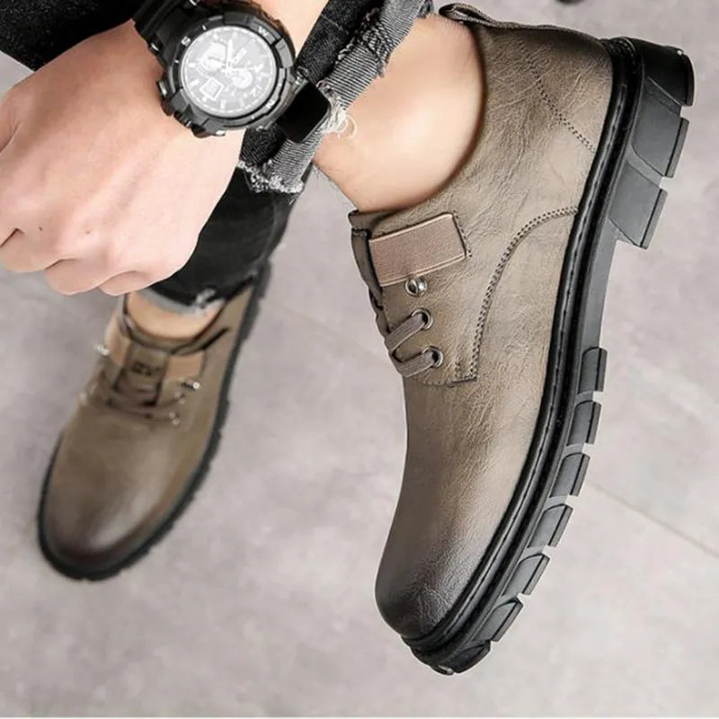 Men Genuine Leather Casual Shoes Luxury Brand Soft Mens Sneakers Breathable Moccasins Mens Walking Driving Shoes Zapatos Hombre