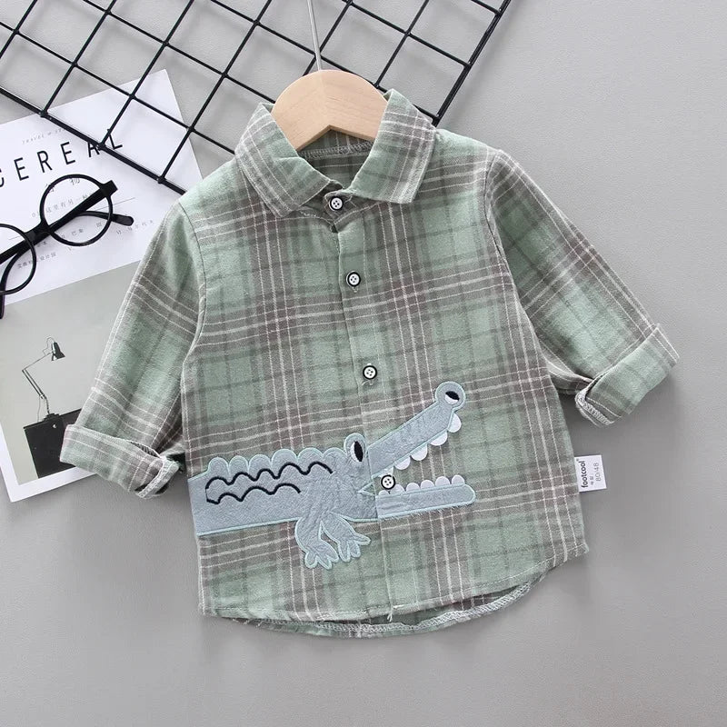 DIIMUU Spring Autumn Kids Baby Boys Cotton Clothes Shirt Toddler Girls Tee Clothing Children Wears Infant Blouse 1 2 3 4 5 Years