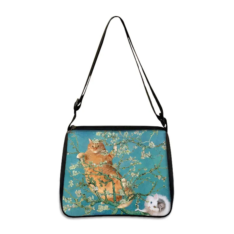 Van Gogh Art Famous Paintings Handbag Women Shoulder Bags Oil Painting Starr Night / Mona Lisa Shopping Bag Canvas Tote Bags