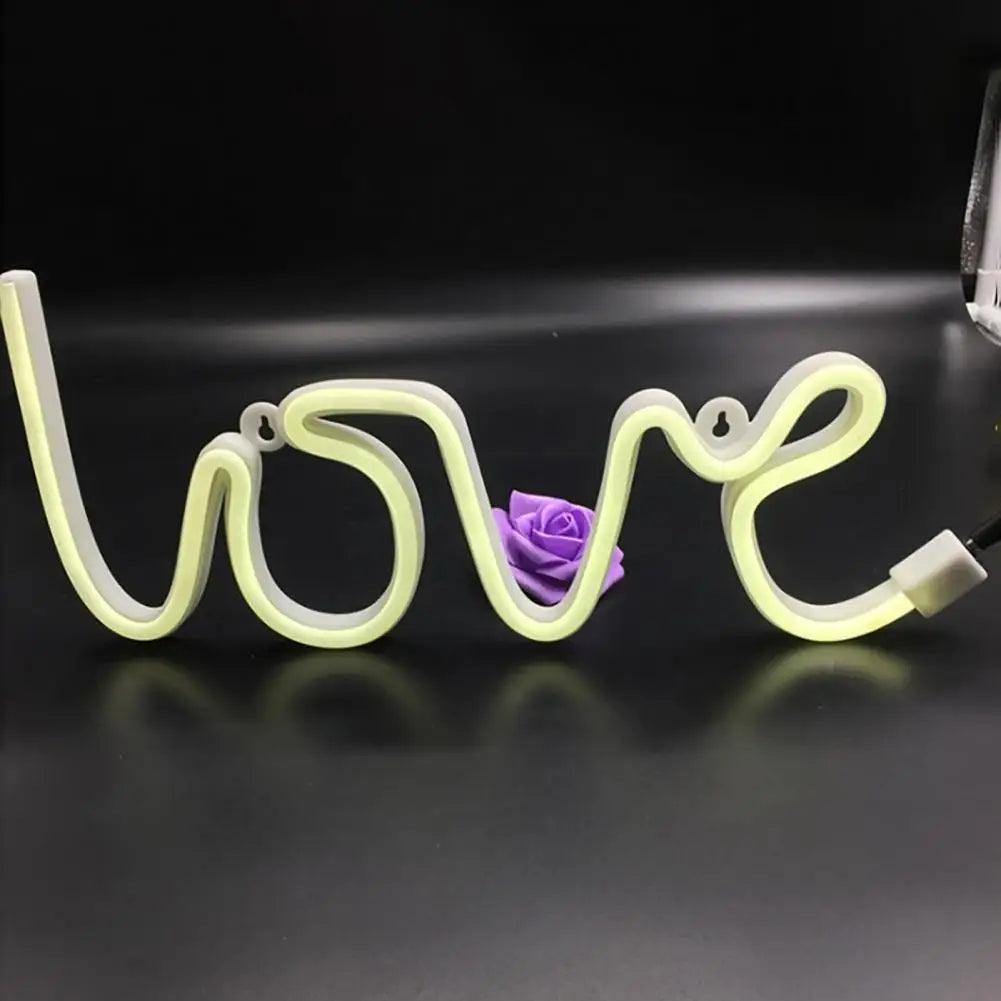 Practical Neon Sign Decor Adorable Appearance Neon Lamp Energy-Saving Love Shape LED Neon Sign Light  Extremely Safe