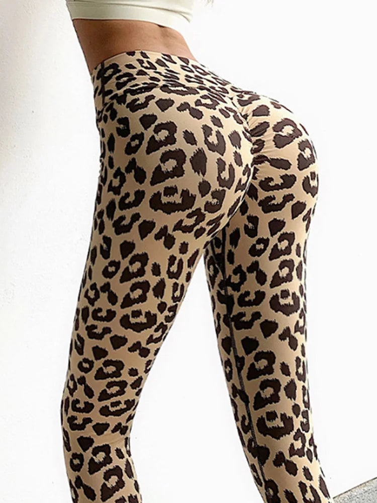 New Gym Wear Sports Black White Leopard Printed Leggings Women Soft Workout Fitness Leggins Outfits Yoga Pants High Waist Tight
