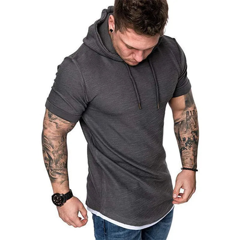 MRMT 2023 Brand New Mens Hoodies Sweatshirts Short Sleeve Men Hoodies Sweatshirt Casual Solid Color Man hoody For Male Hooded