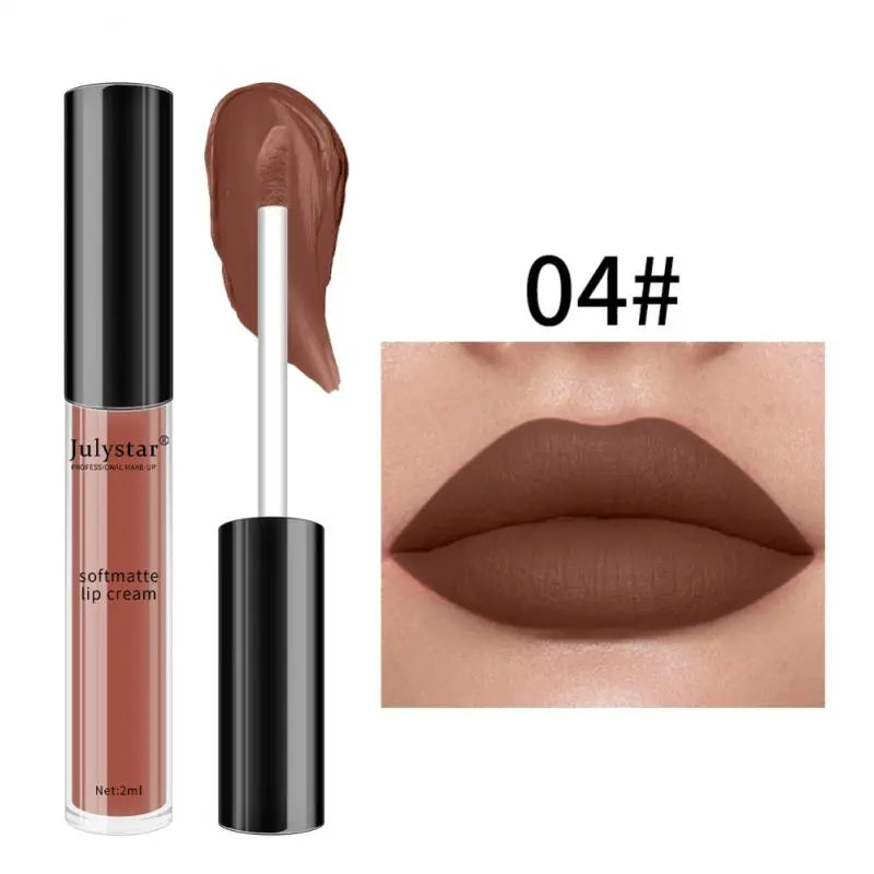 Julystar Brand 34 Colors Liquid Lipstick Waterproof Matte Lipstick Pigment Red Long Lasting Lip Gloss Women Makeup Lipgloss