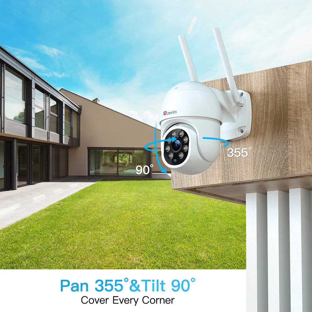 Ctronics 5MP WiFi Camera Outdoor PTZ 360 Security IP Camera Human Detection Auto Tracking CCTV 4MP 1080P Night Vision 2-way Talk
