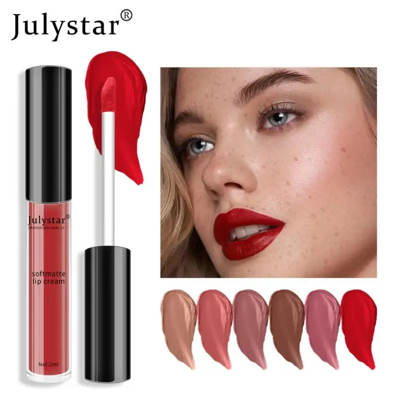 Julystar Brand 34 Colors Liquid Lipstick Waterproof Matte Lipstick Pigment Red Long Lasting Lip Gloss Women Makeup Lipgloss