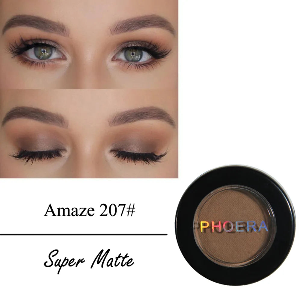 PHOERA Matte 12 Colors Eye Shadow Powder Easy To Color Single Eyeshadow Palette Long-lasting Beauty Eye Makeup Cosmetics TSLM1