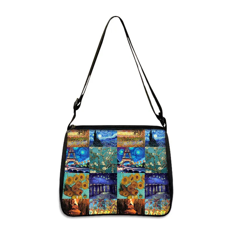 Van Gogh Art Famous Paintings Handbag Women Shoulder Bags Oil Painting Starr Night / Mona Lisa Shopping Bag Canvas Tote Bags