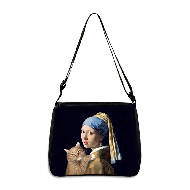 Van Gogh Art Famous Paintings Handbag Women Shoulder Bags Oil Painting Starr Night / Mona Lisa Shopping Bag Canvas Tote Bags