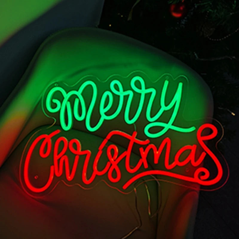 Merry Christmas Neon Signs   Christmas Tree Led  Light for Bar Pub Club Home Wall Flex Neon Lights Wedding Home Party Decor