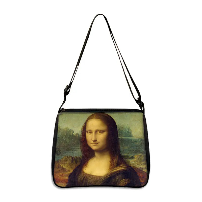 Van Gogh Art Famous Paintings Handbag Women Shoulder Bags Oil Painting Starr Night / Mona Lisa Shopping Bag Canvas Tote Bags