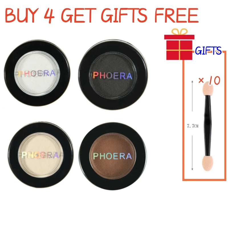 PHOERA Matte 12 Colors Eye Shadow Powder Easy To Color Single Eyeshadow Palette Long-lasting Beauty Eye Makeup Cosmetics TSLM1