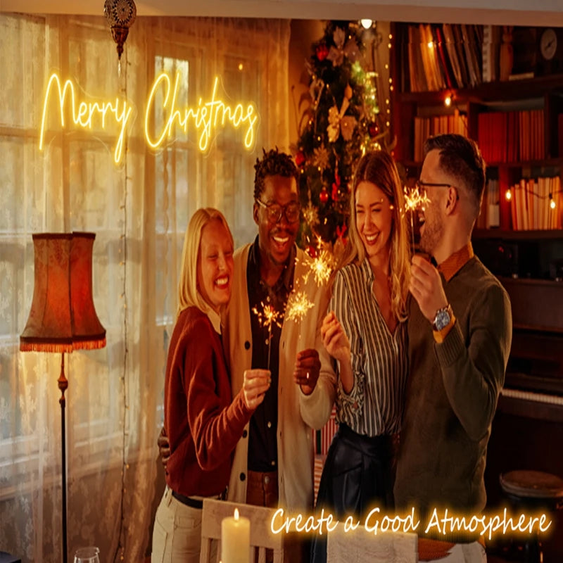 Merry Christmas Neon Signs   Christmas Tree Led  Light for Bar Pub Club Home Wall Flex Neon Lights Wedding Home Party Decor