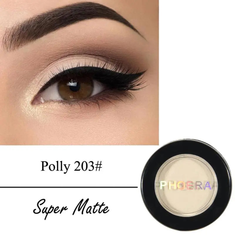 PHOERA Matte 12 Colors Eye Shadow Powder Easy To Color Single Eyeshadow Palette Long-lasting Beauty Eye Makeup Cosmetics TSLM1