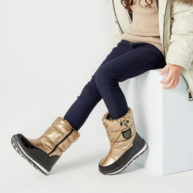Children Snow Boots Winter Plus Velvet Warm Cotton Shoes Parent-child Boots Unisex Baby Wool Boots Kid Shoes