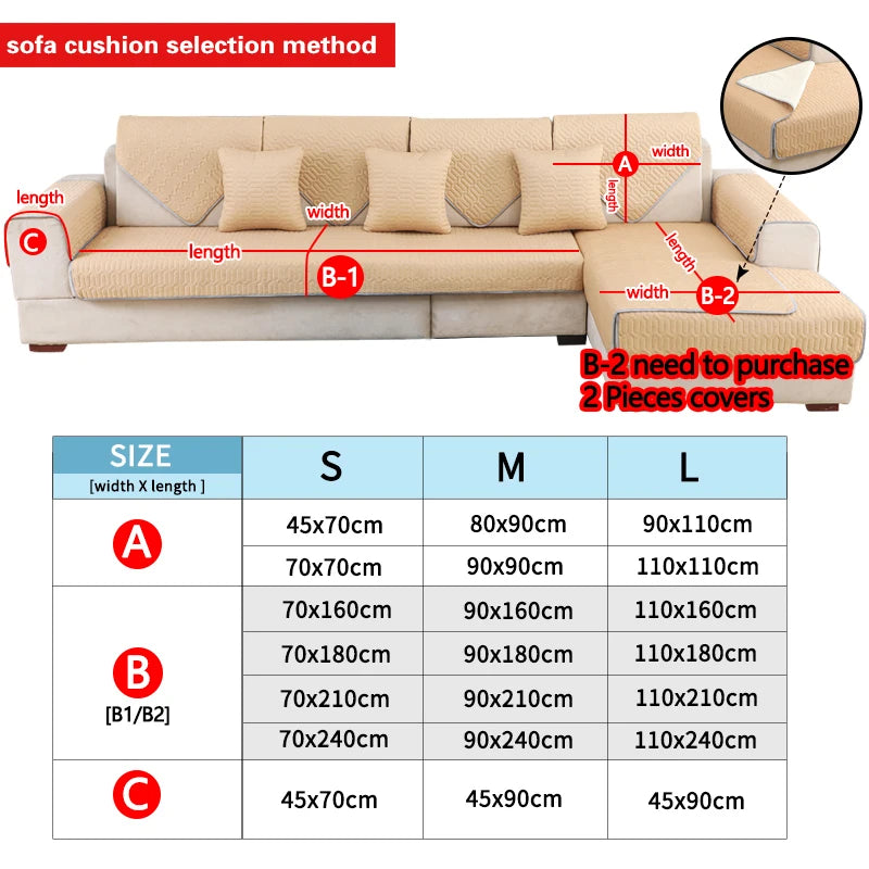 New Thicken Plush Sofa Slipcover Slip Resistant Sofa Towel Seat Cushion Chair Couch Cover Sofa Covers for Living Room Decor 1PC