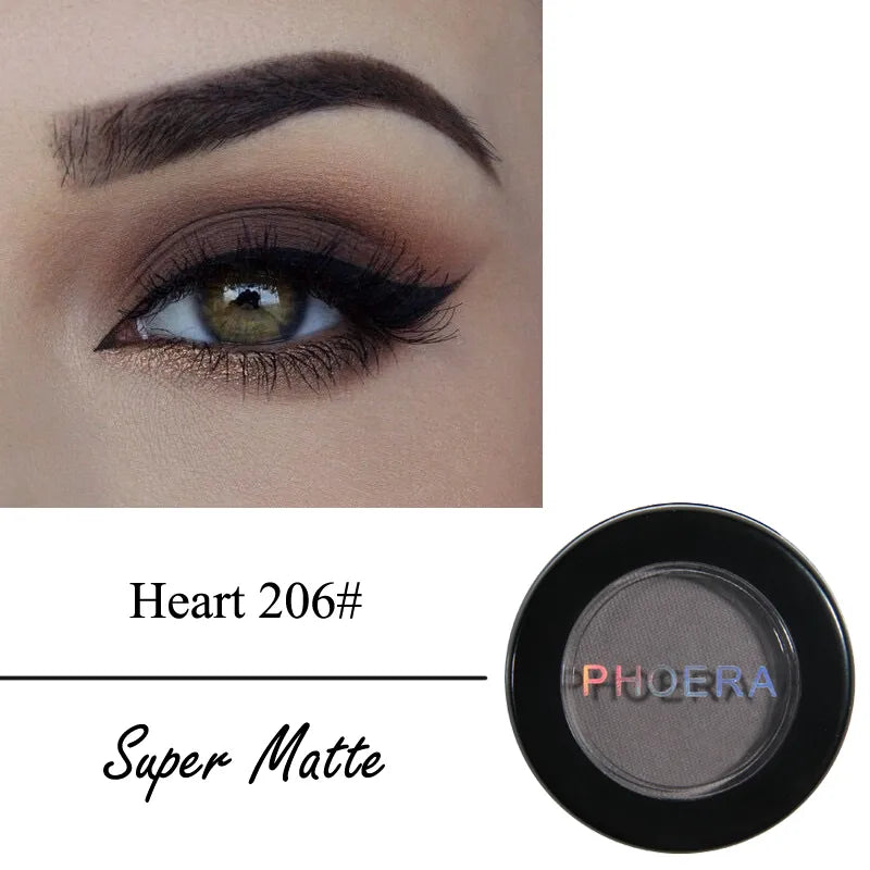 PHOERA Matte 12 Colors Eye Shadow Powder Easy To Color Single Eyeshadow Palette Long-lasting Beauty Eye Makeup Cosmetics TSLM1