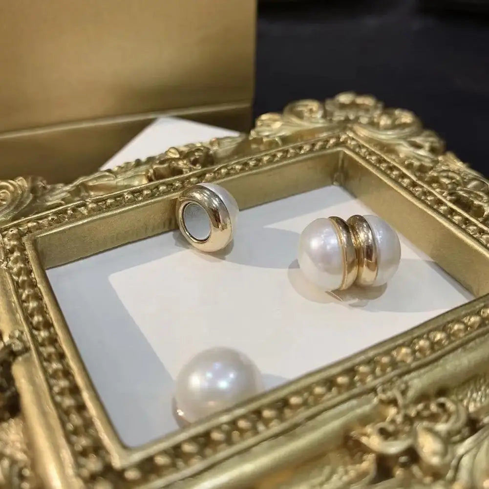 Non Piercing Lymphatic Drainage Acupressure Earrings Womens Magnetic Lymphvity Magnetology Stud Lymph Pearl Earrings NEW