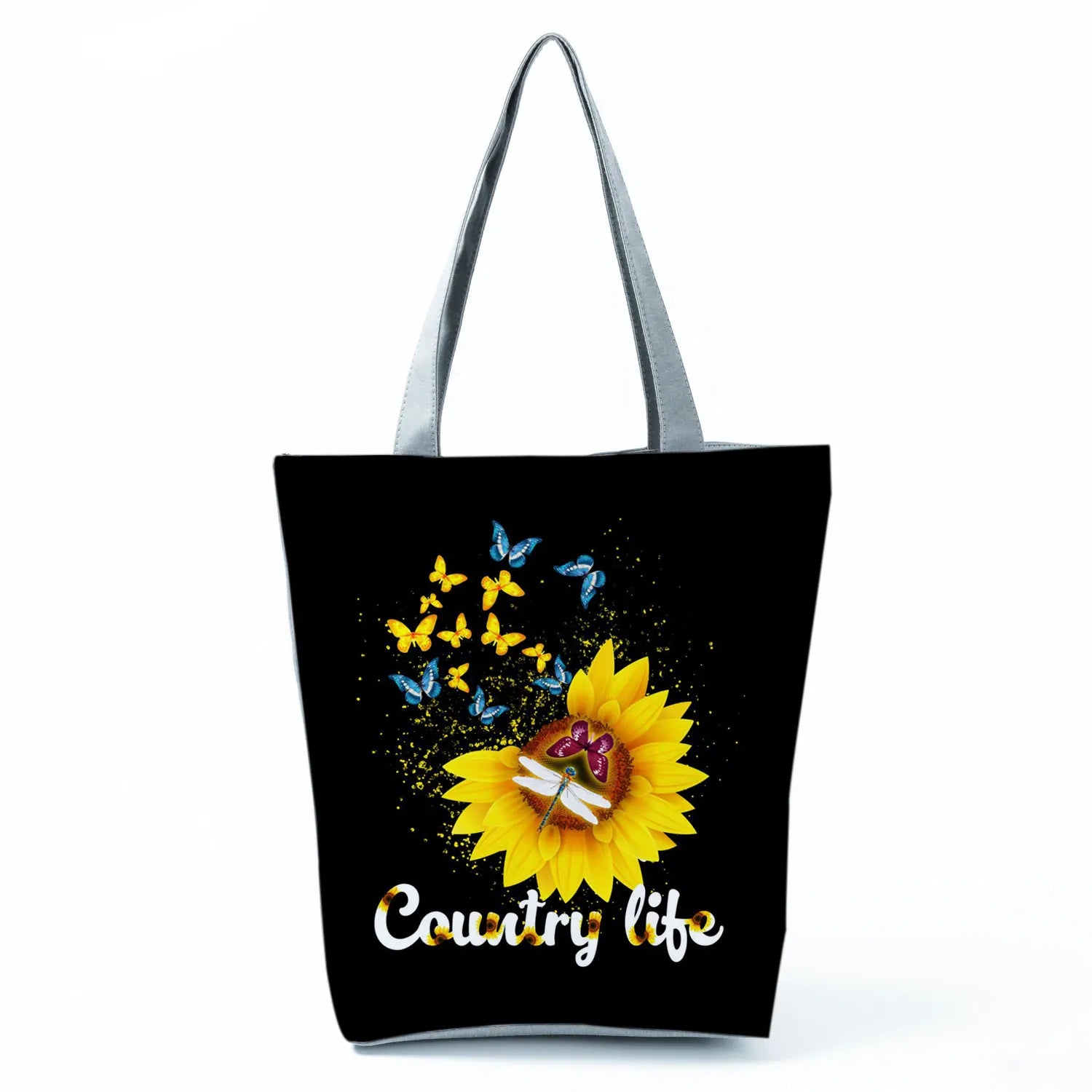 Simple Style Bee Butterfly Printed Shoulder Bag Female Beautiful Travel Shipping Tote Bag Portable Lunch Box Bento Outdoor Packs