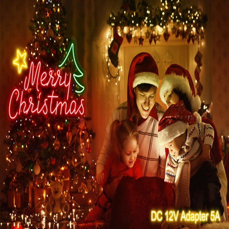 Merry Christmas Neon Signs   Christmas Tree Led  Light for Bar Pub Club Home Wall Flex Neon Lights Wedding Home Party Decor