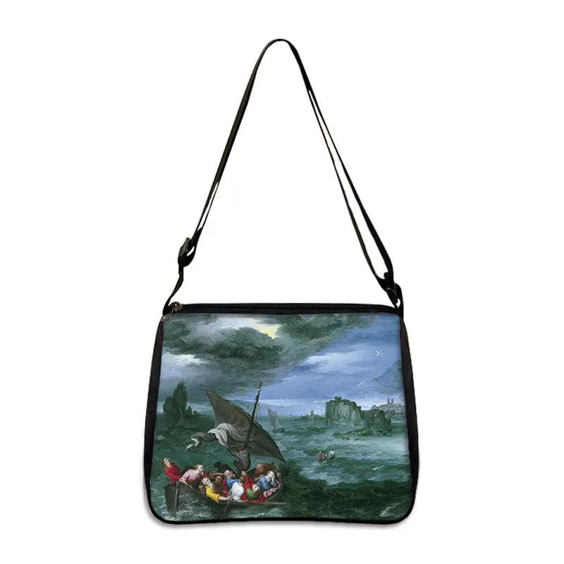 Van Gogh Art Famous Paintings Handbag Women Shoulder Bags Oil Painting Starr Night / Mona Lisa Shopping Bag Canvas Tote Bags
