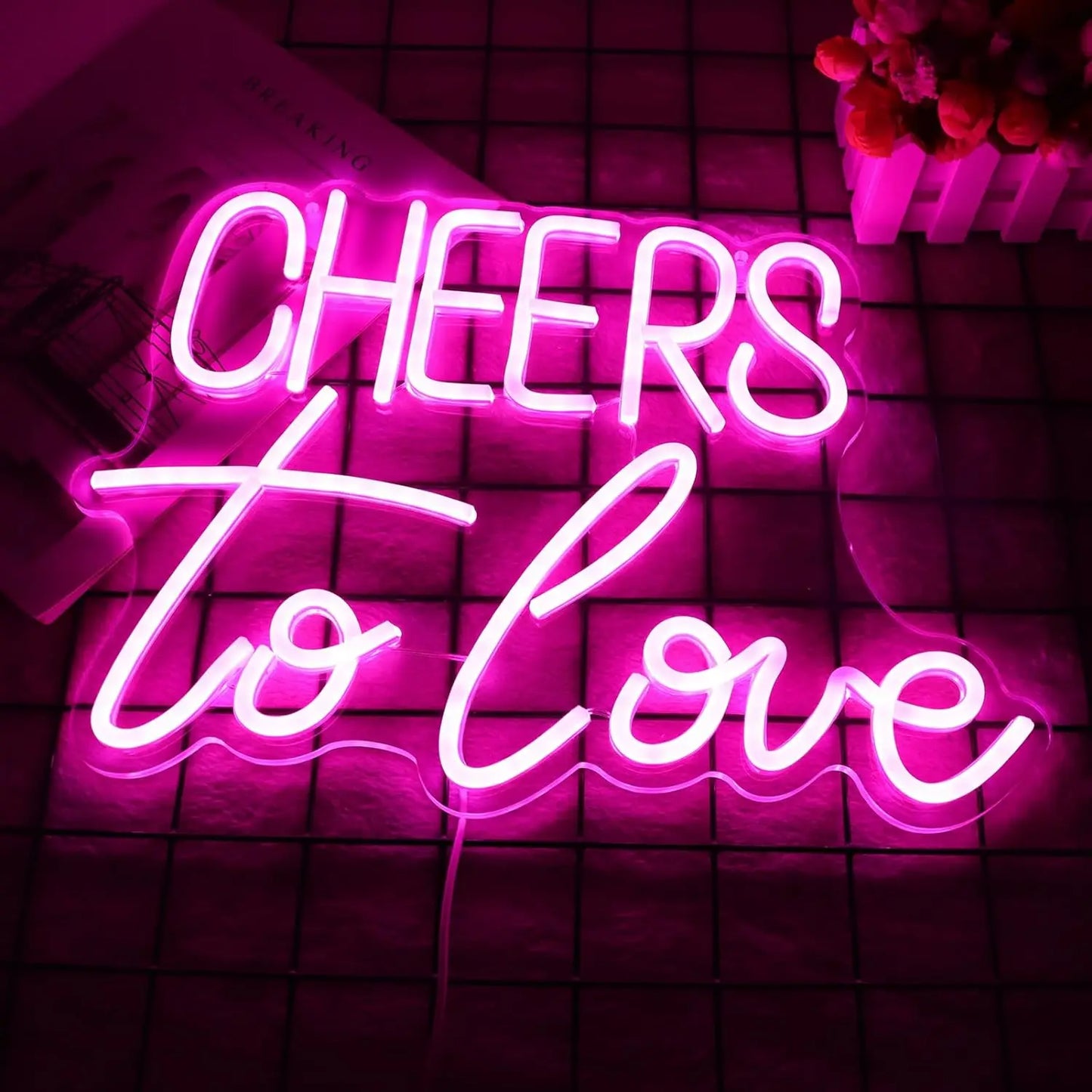 Cheers to Love Neon Signs Cheers Neon Lights Wedding Neon Signs USB Powered LED Neon Signs for Christmas Wedding Birthday Enga