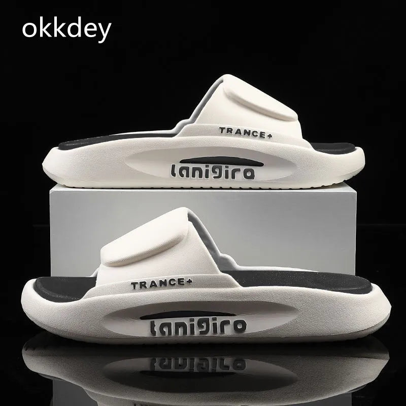 2023 New  Summer Men Slippers Soft Sandals Comfortable Beach Casual Shoes Lightweight Eva Flat Non-slip Wear-Resistant Sandals