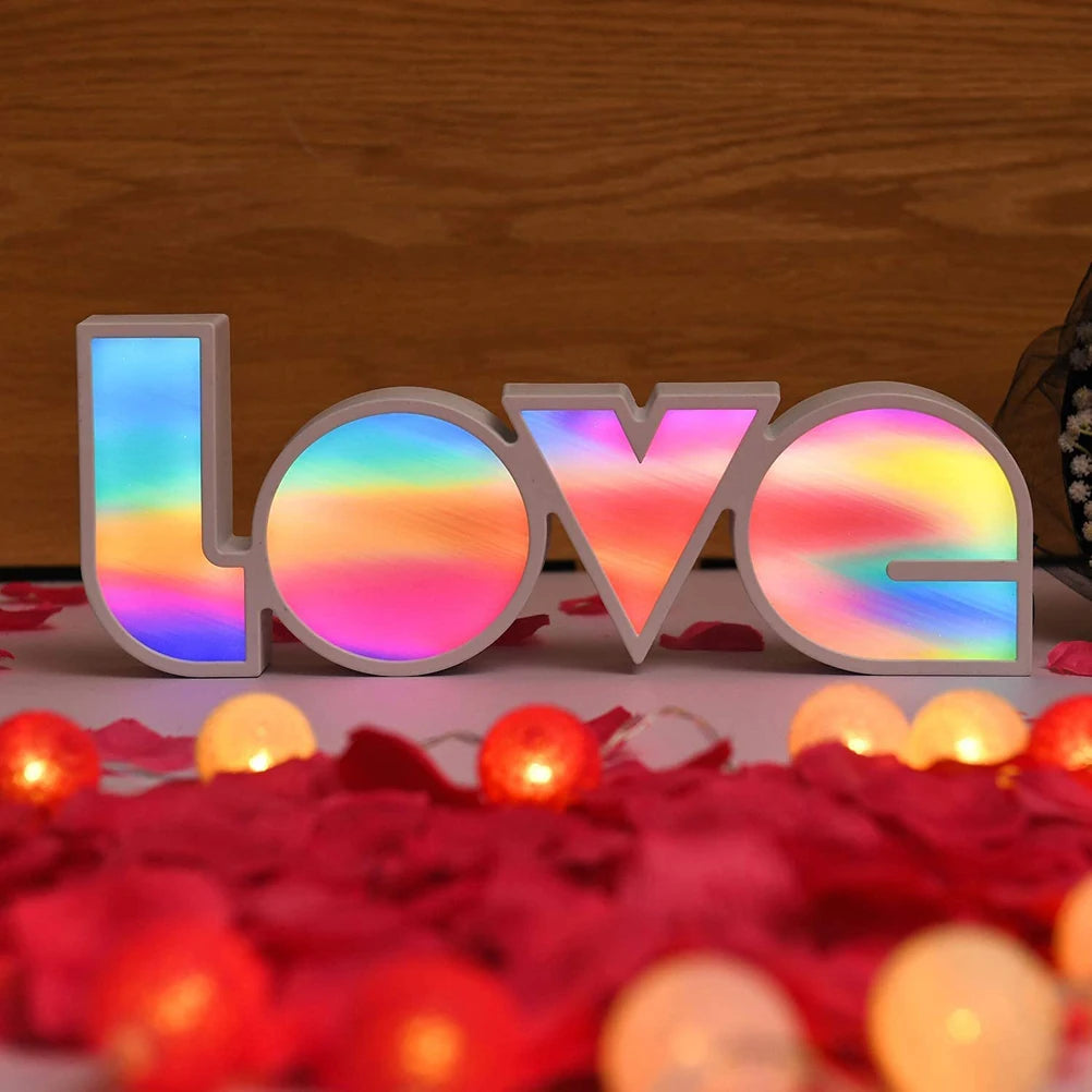 Love Neon Light Sign LED Letter Night Lamp Battery USB Powered Nightlight for Christmas Valentine Proposal Wedding Decorations