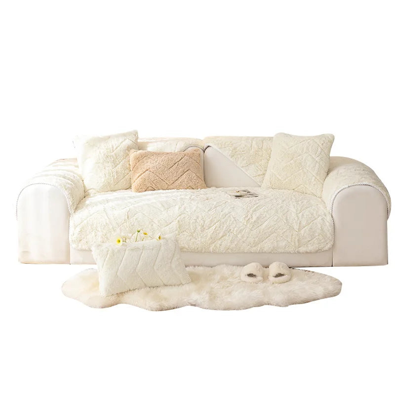 New Thicken Plush Sofa Slipcover Slip Resistant Sofa Towel Seat Cushion Chair Couch Cover Sofa Covers for Living Room Decor 1PC