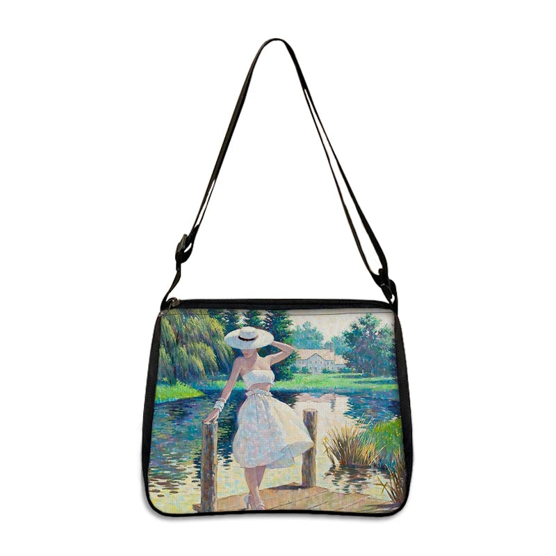 Van Gogh Art Famous Paintings Handbag Women Shoulder Bags Oil Painting Starr Night / Mona Lisa Shopping Bag Canvas Tote Bags