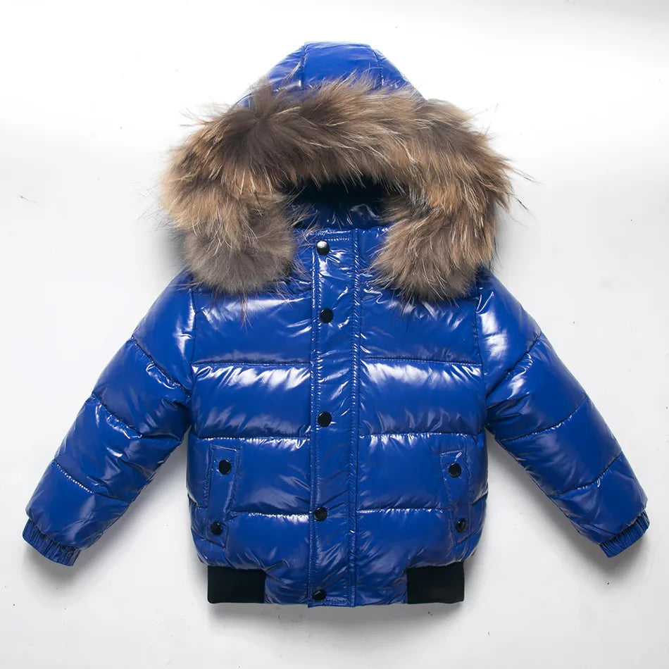 Black Winter Jacket Parka For Boys Winter Coat 90% Down Girls Jackets Children's Clothing Snow Wear Kids Outerwear Boy Clothes