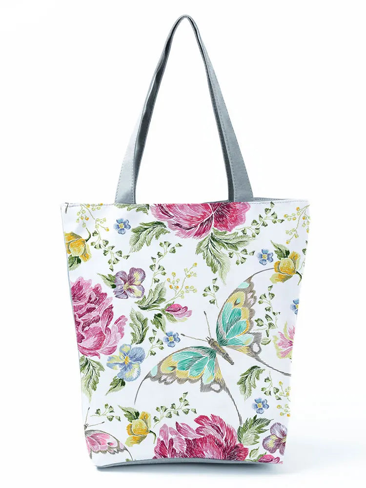 Simple Style Bee Butterfly Printed Shoulder Bag Female Beautiful Travel Shipping Tote Bag Portable Lunch Box Bento Outdoor Packs